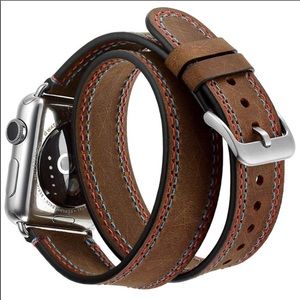 NEW Apple Watch 42mm Double Wrap Leather Band